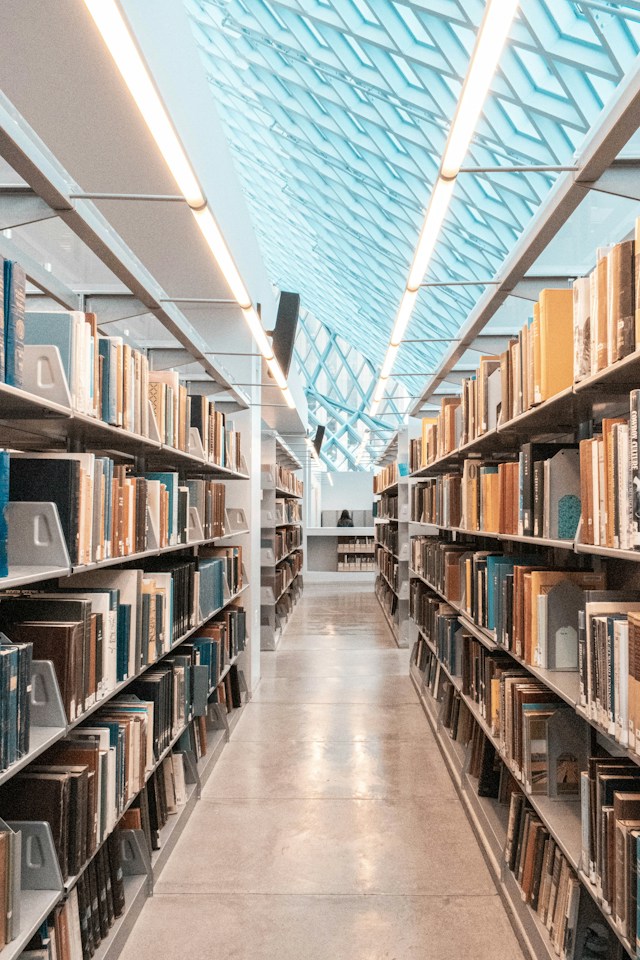 Book Shelves in Library